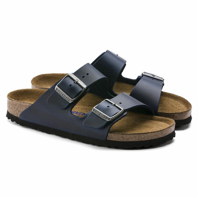 Birkenstock Soft Footbed Oiled Læder Arizona Herre Blå | DK 252XYU